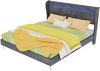 Modern Minimalist Upholstered Bed with Soft LED-Integrated Headboard, 160x200 cm, Grey, Multifunctional Bedroom Furniture, Low-Profile Non-Storage Base (Without Gas Lift), Mattress Not Included. Bild 3
