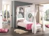 Himmelbett Katerinka 208x98x191 Einzelbett Massivholz Weiß Bild 3