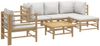 vidaXL 6-tlg. Garten-Lounge-Set mit Hellgrauen Kissen Bambus 3155083 Bild 3
