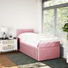 vidaXL Boxspringbett mit Matratze Rosa 90x190 cm Samt 3289913 Bild 4