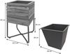 Pflanzkasten HWC-L25, Pflanzkübel Blumenkasten, quadratisch 60x33x33cm Outdoor Stahl Akazie Holz FSC®-zertifiziert, braun Bild 3