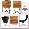 Pflanzkasten HWC-L25, Pflanzkübel Blumenkasten, quadratisch 60x33x33cm Outdoor Stahl Akazie Holz FSC®-zertifiziert, braun Bild 2