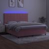 vidaXL Boxspringbett mit Matratze & LED Rosa 180x200 cm Samt 3136142 Bild 4