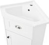 Flieks Eckwaschtisch mit Keramikbecken 59 x 42.5 x 90.5 cm, platzsparender Badschrank, Keramikwaschbecken, Stauraum, Weiß Bild 5