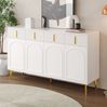 Sideboard 140x38x82 cm - Elegantes Design in Weiß mit geschwungenen Fronten Bild 2