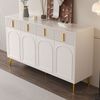 Sideboard 140x38x82 cm - Elegantes Design in Weiß mit geschwungenen Fronten Bild 5
