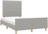 vidaXL Polsterbett mit Kopfteil Stoff Hellgrau 120x200 cm Bild 3