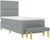 vidaXL Boxspringbett mit Kissen Hellgrau 200 x 100 cm Stoff 3344352 Bild 4