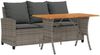 vidaXL Gartensofa 3-Sitzer mit Kissen & Tisch Grau Poly Rattan 4103856 Bild 2