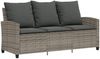 vidaXL Gartensofa 3-Sitzer mit Kissen & Tisch Grau Poly Rattan 4103856 Bild 5