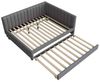 BlingBin Polsterbett mit Ausziehbares Schlafsofa, Daybett, Einzelbett (1er Set, 1-tlg, Multifunktionsbett mit Lattenrost, 140x200 cm), Jugendbetten Kinderbetten Gästebetten, Samtstoff, Grau Bild 4