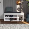 KOMTO Schuhbank Mit Sitzfläche Schuhregal Bank mit Stauraum Schuhschrank mit Sitzbank, für 6 bis 8 Paar, Spanplatte, Sofia 100 x 48 x 32 cm Bild 3
