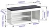 KOMTO Schuhbank Mit Sitzfläche Schuhregal Bank mit Stauraum Schuhschrank mit Sitzbank, für 6 bis 8 Paar, Spanplatte, Sofia 100 x 48 x 32 cm Bild 4