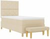 vidaXL Boxspringbett mit Kissen mit Kopfteil Creme 200 x 100 cm Stoff 3344357 Bild 4