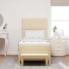 vidaXL Boxspringbett mit Kissen mit Kopfteil Creme 200 x 100 cm Stoff 3344357 Bild 3
