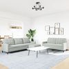 vidaXL 3-tlg. Sofagarnitur mit Kissen Hellgrau Samt 3278481 Bild 3