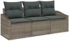 vidaXL Gartensofa-set mit Kissen mit Speicher 3 pcs Grau Poly-Rattan 3355248 Bild 2