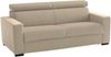 Dmora 2-Sitzer festes Sofa Schiavo, Sofa aus gepolstertem Stoff, verstellbare Kopfstützen und Standardarmlehnen, 100 % Made in Italy, 200 x 95 x 85 cm, Beige Bild 4