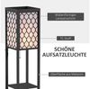 HOMCOM Stehlampe Stehleuchte mit Regalen, Ein-,Ausschalter, ohne Leuchtmittel, Holz Schwarz 26 x 26 x 160 cm Bild 3