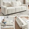 Flieks 3-Sitzer Schlafsofa 213 cm mit verstellbarer Sitztiefe, Chenille-Stoff Couch mit Schlaffunktion, 3-in-1 Modulsofa, Beige Bild 3