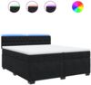 vidaXL Boxspringbett mit Matratze Schwarz 200x200 cm Samt 3288710 Bild 2