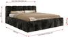 Doppelbett mit Gasdruckfeder, Polsterbett NIRA CLASSIC Holzlattenrost Bett mit Stauraum, gepolstertes Kopfteil Bettkasten Pocket Matratze - 180 x 200 cm - Dunkelgrau Plüsch - VIRE LUX Bild 4