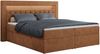 Boxspringbett - Doppelbett mit Multipocket-Matratze und LED - GOLD-6 - 200x200cm - Orange Stoff - H4 Bild 3