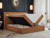 Boxspringbett - Doppelbett mit Multipocket-Matratze und LED - GOLD-6 - 200x200cm - Orange Stoff - H4 Bild 2