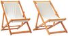 vidaXL Klappbare Strandstühle 2 Stk. Cremeweiß Stoff 3214495 Bild 2