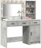 vidaXL Schminktisch mit Spiegelbeleuchtung 2 pcs Grau Holzwerkstoff 3334266 Bild 3