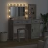 vidaXL Schminktisch mit Spiegelbeleuchtung 2 pcs Grau Holzwerkstoff 3334266 Bild 4