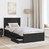 vidaXL Bettrahmen mit Schubladen Schwarz 90 x 200 cm Ingenieurs Holz 3410743 Bild 3