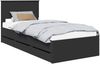 vidaXL Bettrahmen mit Schubladen Schwarz 90 x 200 cm Ingenieurs Holz 3410743 Bild 2