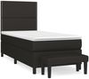 vidaXL Boxspringbett mit Matratze Schwarz 100x200 cm Stoff 3136495 Bild 2