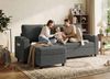 HOMALL Ecksofa Multifunktionales L-Form Schlafsofa, mit Stauraum, Gästebett-Funktion, wechselbarer Links-/Rechtsposition, Tassenhaltern & Seitentasche Bild 3