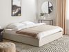 Bett mit Stauraum DINAN 180 x 200 cm Stoff Helles Beige Bild 3