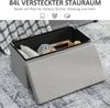HOMCOM Sitzbank mit Stauraum faltbar Polsterbank mit Samtoptik, Sitztruhe, Truhenbank für Wohnzimmer Schlafzimmer Flur 76 x 38 x 38 cm, Hellgrau Bild 4