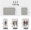 HOMCOM Sitzbank mit Stauraum faltbar Polsterbank mit Samtoptik, Sitztruhe, Truhenbank für Wohnzimmer Schlafzimmer Flur 76 x 38 x 38 cm, Hellgrau Bild 3