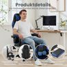 360°-Drehbare Ergonomische Rennsport-Design-Gaming-Stuhl Leder Hochlehnsbürostuhl,Höhenverstellbarer Arbeitsstuhl mit Fußstütze Kopfstütze und Lendenstütze für Büro und Gaming,Leder,Schwarz&Blau, Bild 2