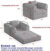 Schlafsofa mit Armlehnenfach & Stahlrahmen, umwandelbar Einzelsitz Sofa Bett mit rutschfester Unterlage,khaki Bild 5