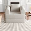 Schlafsofa mit Armlehnenfach & Stahlrahmen, umwandelbar Einzelsitz Sofa Bett mit rutschfester Unterlage,khaki Bild 4