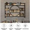 TUWENA Weinregal Weinregal Metall, Wandmontage 3-stöckiges Barregal, schwebende Regal, Küchenaufbewahrung mit Weinglashalter, für Küche, Esszimmer, Bar, Deko Bild 4