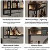 TUWENA Weinregal Weinregal Metall, Wandmontage 3-stöckiges Barregal, schwebende Regal, Küchenaufbewahrung mit Weinglashalter, für Küche, Esszimmer, Bar, Deko Bild 3