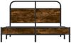 Einzelbettgestell Design für Erwachsene ohne Matratze 120x200 cm Räuchereiche Holzwerkstoff d3871e Bild 5