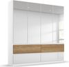 rauch Kleiderschrank; Drehtürenschrank WINNIPEG, 4-türig, 4 Spiegeltüren, 4 Schubkästen, Hochglanz alpinweiß/Eiche Halifax, 181x210x56xcm Bild 3