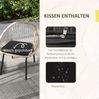 Rattan-Gartenset 3-tlg. mit Tisch Ø40x45 cm und 2 Stühlen – Gelb, mit gepolsterten Kissen Bild 4