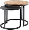 2er-Set Beistelltische 'Lissabon' Wildeiche/Metall schwarz Bild 2