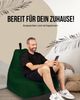 PATCH HOME Lounge Sessel Sitzsack– XXL – Dunkelgrün, bequemer Sitzsack aus Luxus-Polyester-Gewebe, bereits befüllt Bild 2