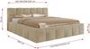Doppelbett mit Gasdruckfeder, Polsterbett NIRA CLASSIC Holzlattenrost Bett mit Stauraum, gepolstertes Kopfteil Bettkasten Foam Matratze - 200 x 200 cm - Creme Plüsch - MIRO LUX Bild 4