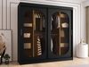 Kleiderschrank Bimaza 200 mit LED Beleuchtung (Farbe: Schwarz) Bild 2
